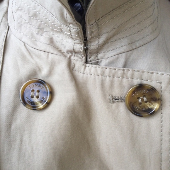 Tommy Hilfiger women’s tan trench coat Large Fall Spring - Picture 8 of 16